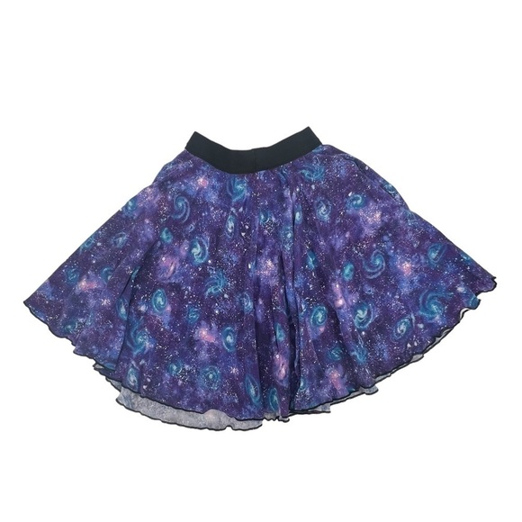 Blue Cosmic Pleated Swing Elastic Waist Pull On Skirt Size M/L Women’s - Picture 2 of 3